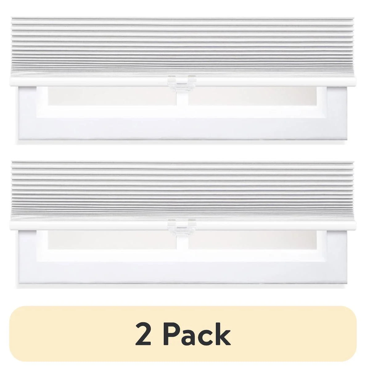 (2 Pack)  Cordless Polyester Blackout Cellular Shade, White, 30" X 72"