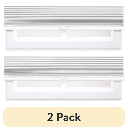 (2 Pack)  Cordless Polyester Blackout Cellular Shade, White, 30" X 72"