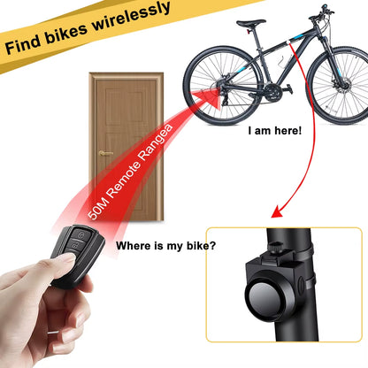 Bicycle Vibration Alarm USB Rechargeable Wireless Anti-Theft Motorcycle Bike Alarm with Remote Control Security Alarm System