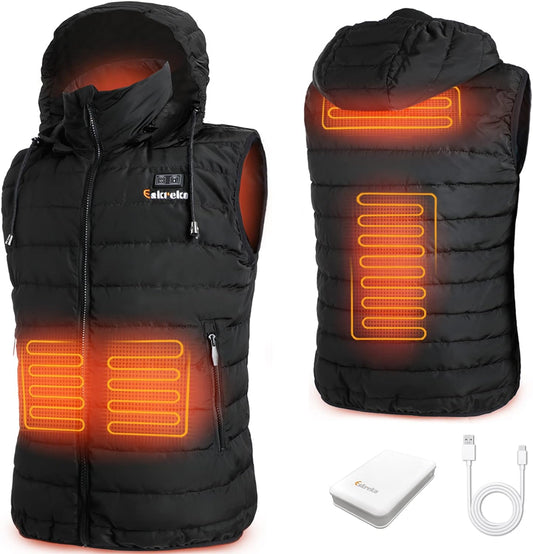 Heated Vest for Men with Hood, Lightweight Men'S Heated Vest with Battery Pack Included Rechargeable Heating Jackets